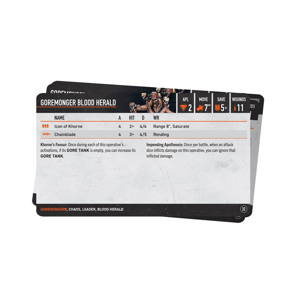 Kill Team: Goremongers – Datacards (ITA)