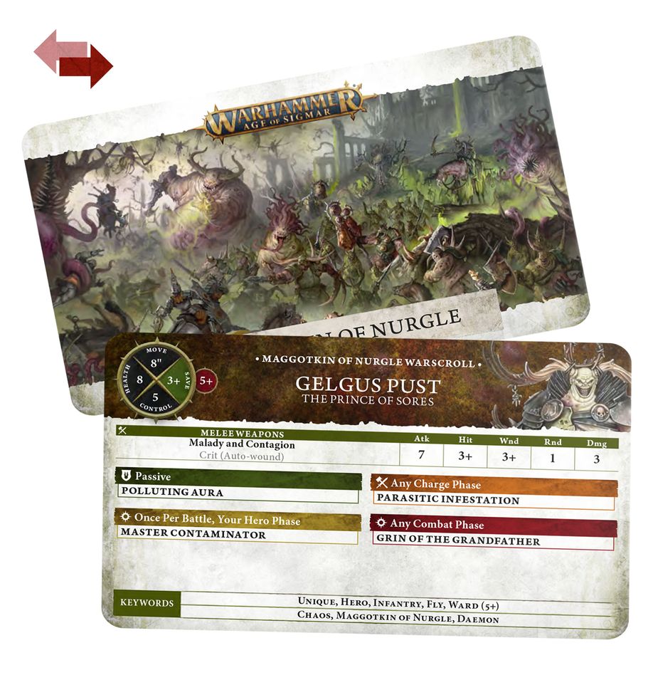 Warscroll Cards: Maggotkin of Nurgle (English)