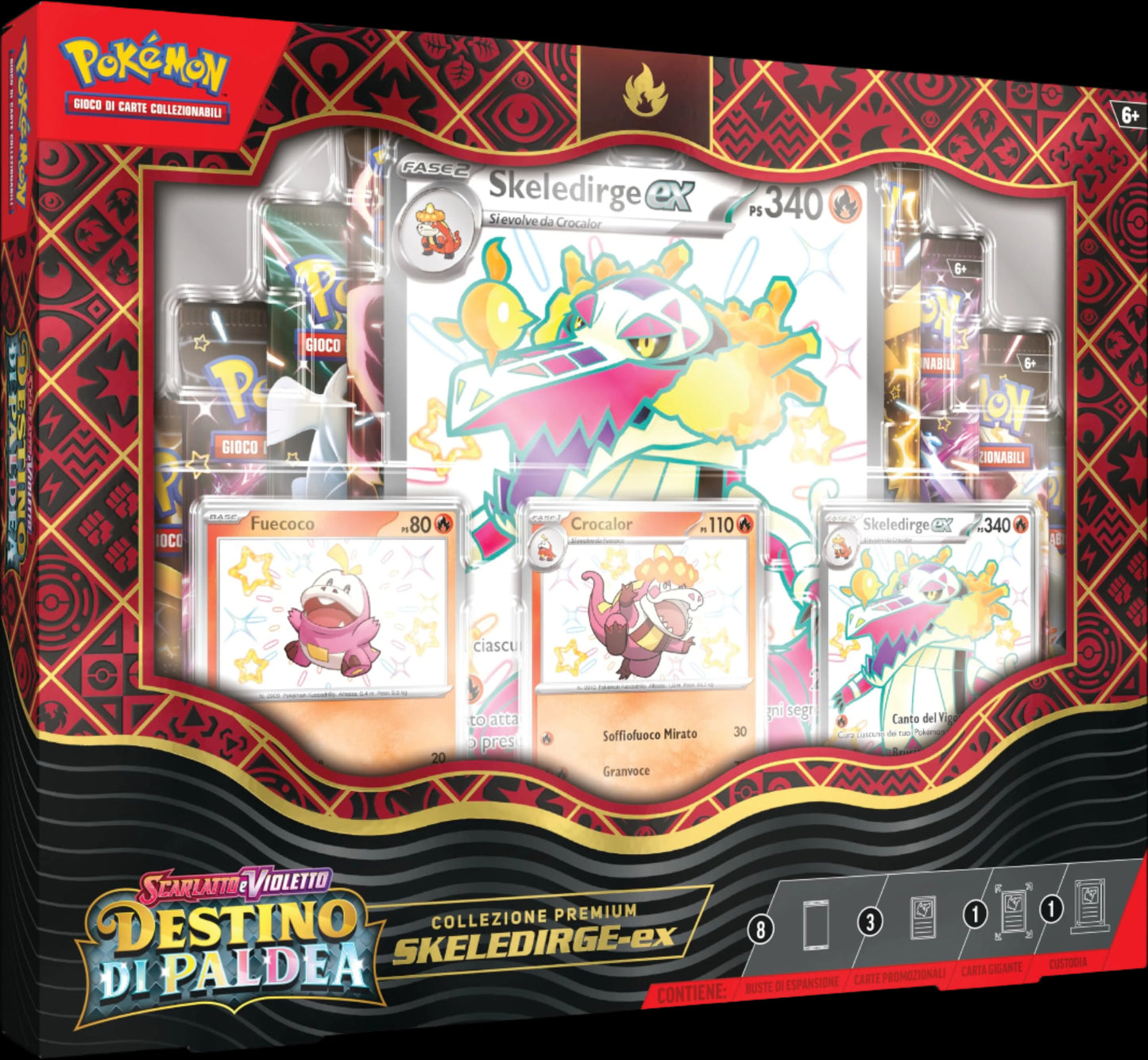 Collezione Premium Skeledirge ex Destino di Paldea Scarlatto & Violetto – ITA