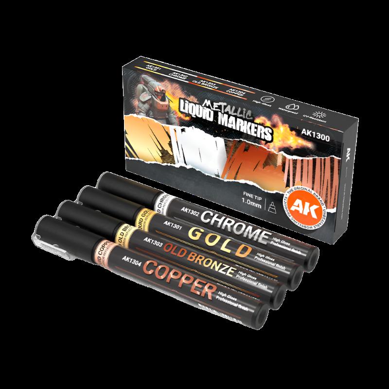 METALLIC LIQUID MARKERS – 4 UNITS SET