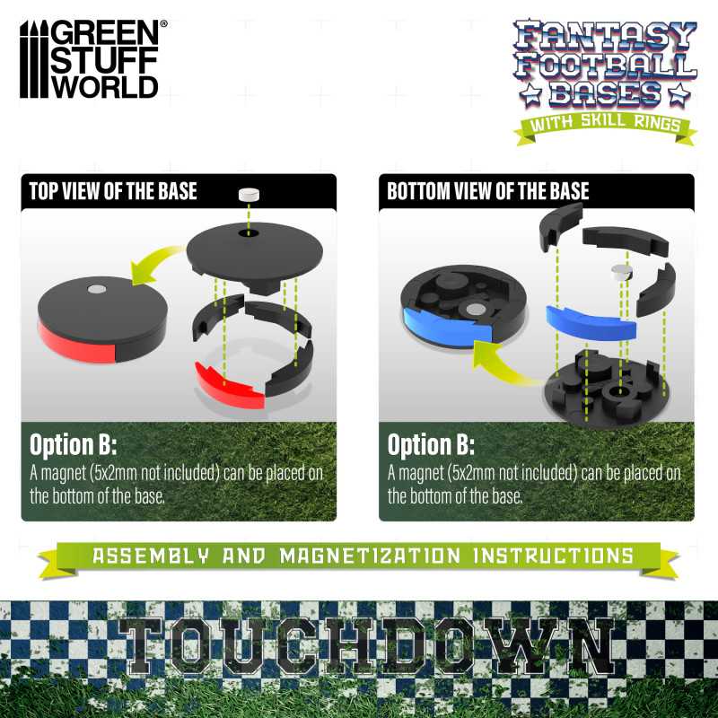 Basette per Blood Bowl 32 mm con anelli di abilità
