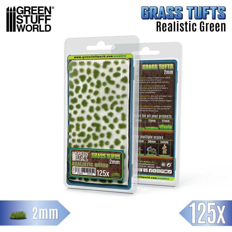Grass Tufts 2 mm  Realistic Green