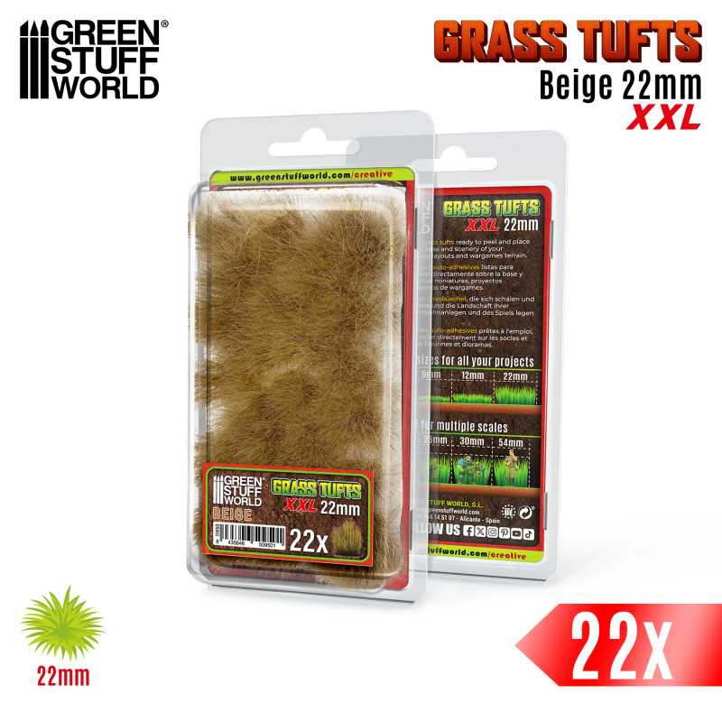 Ciuffi Erba XXL - Autoadesivi - 22mm - BEIGE