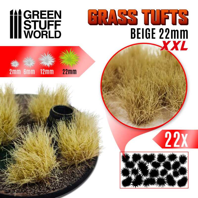 Ciuffi Erba XXL - Autoadesivi - 22mm - BEIGE