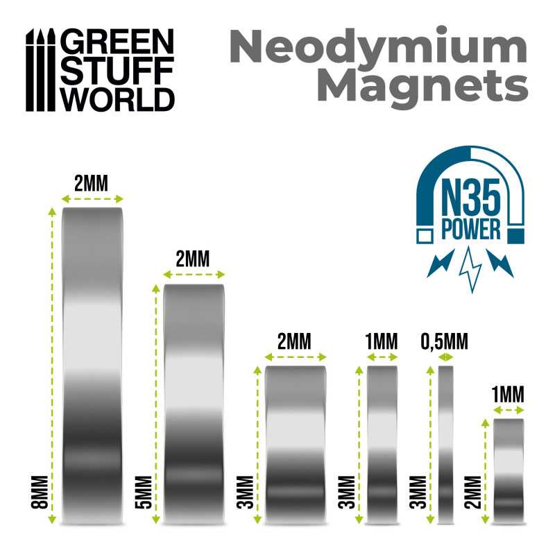 Magneti Neodimio 2x1mm - 50 unità (N35)