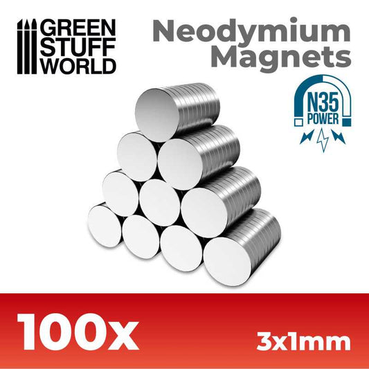 Magneti Neodimio 3x1mm - 100 unità (N35)