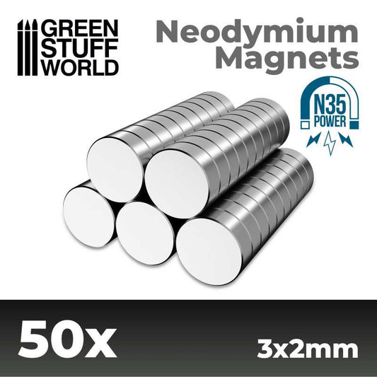 Magnete Neodimio 3x2mm - 50 unità (N35)
