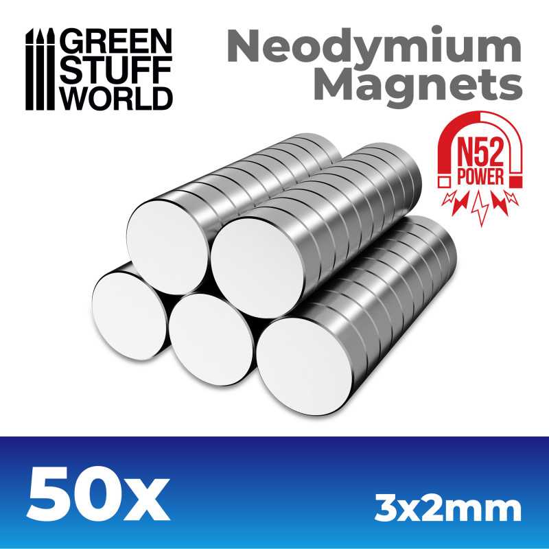 Magneti Neodimio 3x2mm - 50 unità (N52)