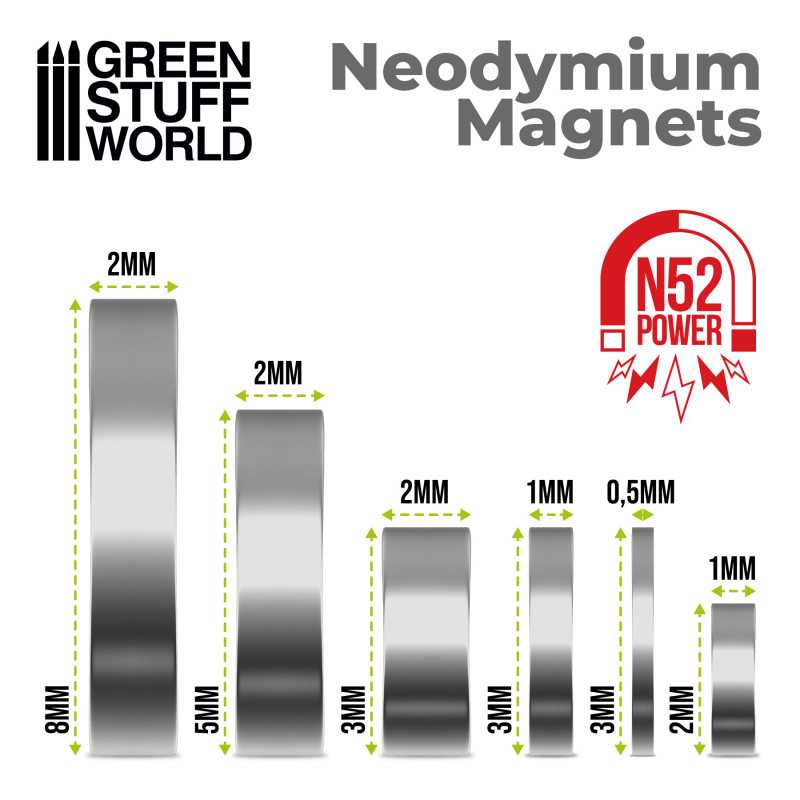 Magneti Neodimio 5x2mm - 50 unità (N52)