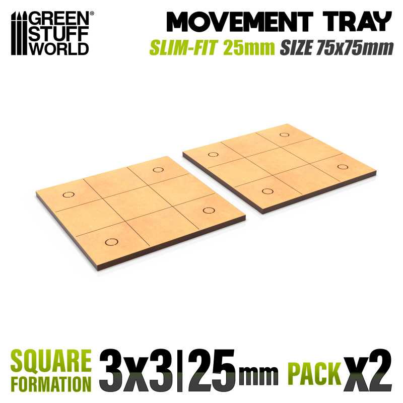 Vassoi di Movimento MDF - Quadrate Slimfit 75x75mm