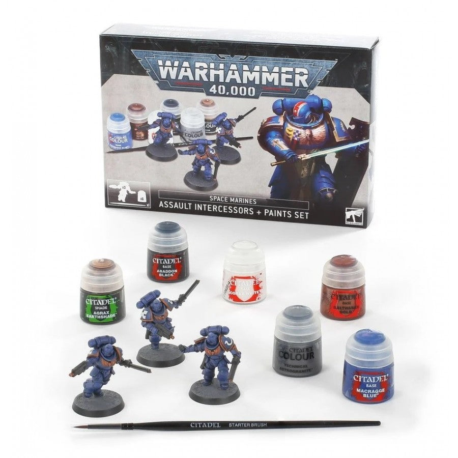 Warhammer 40.000 - Space Marines Assault Intercessors + Paint Set