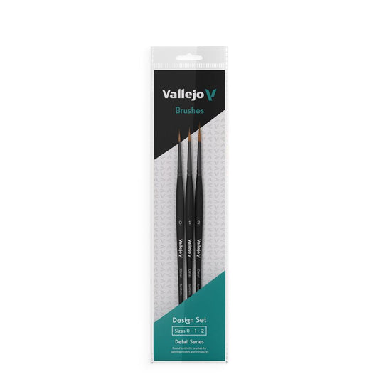 Vallejo Brush Set Detail Design Set - Synthetic fibers (Sizes 0, 1 & 2)