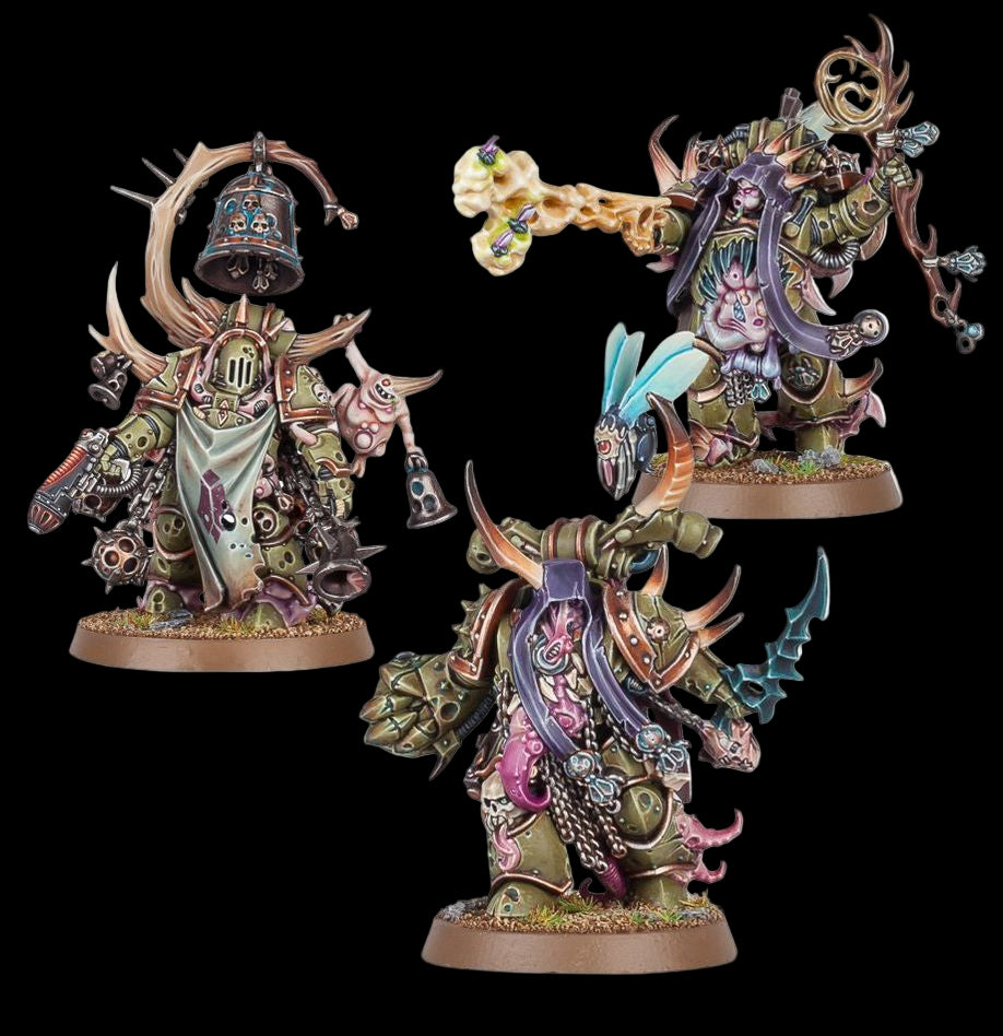 Malignant Plaguecaster, Noxious Blightbringer, and Plague Marine Champion