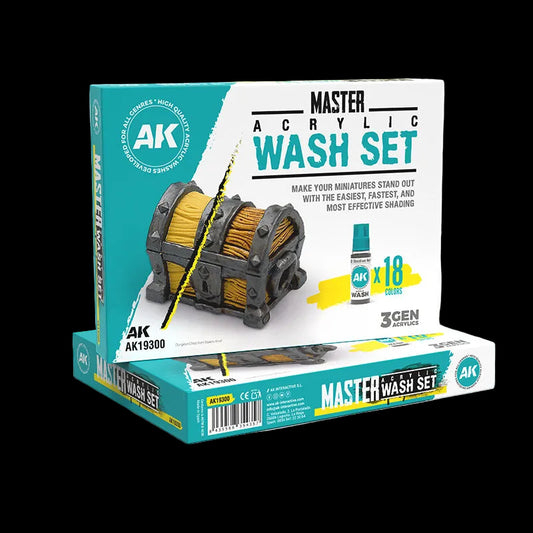 MASTER ACRYLIC WASH SET – FULL RANGE (18 COLORS)