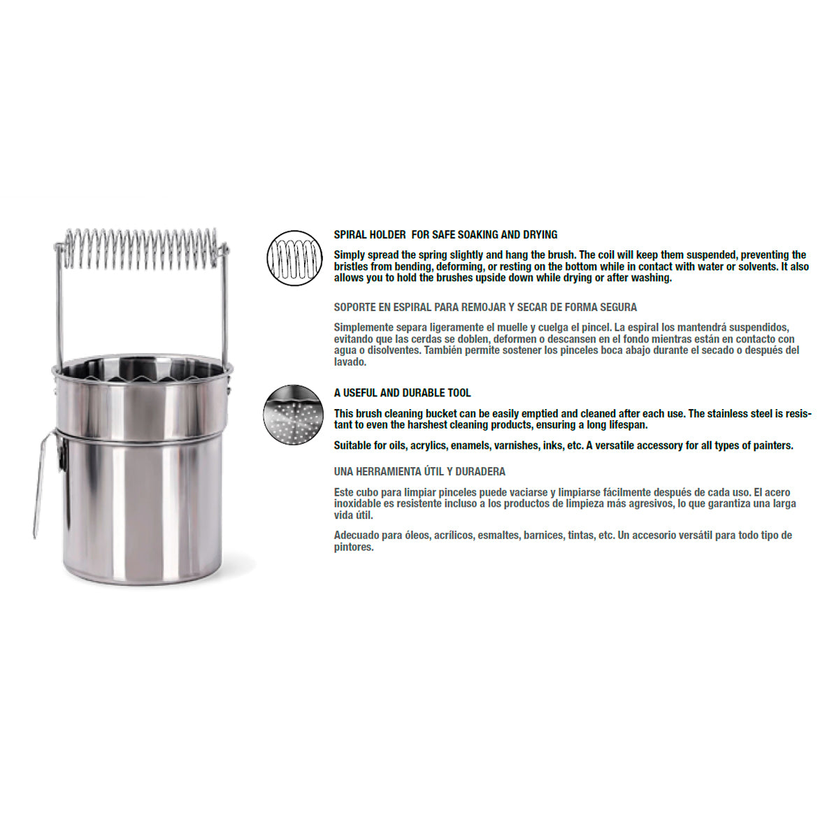 STAINLESS STEEL PAINT BRUSH CLEANER