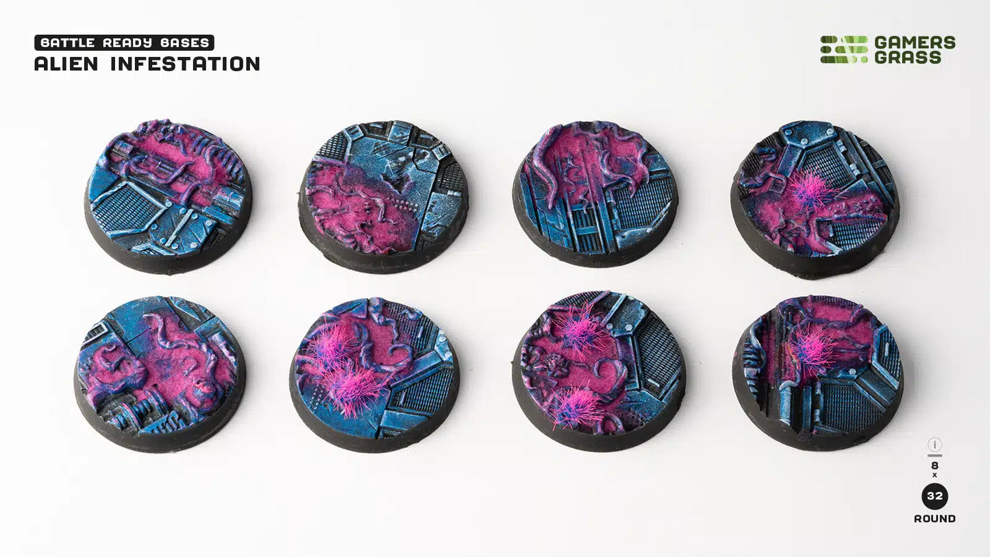 Alien Infestation Bases, Round 32mm (x8)