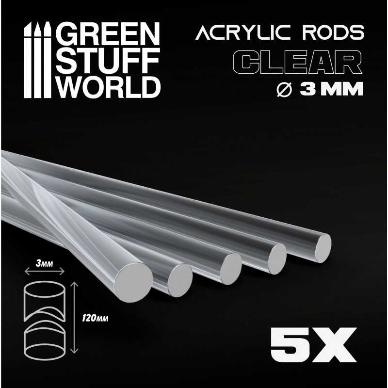 Barre Acriliche - Tonde 3 mm TRASPARENTI