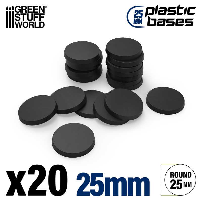 Basi in Plastica - Tonde 25mm NERO