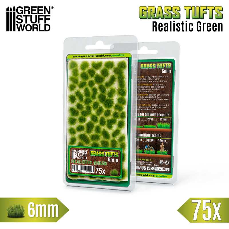 Ciuffi d'Erba - Tuft 6 mm - Verde Realistico