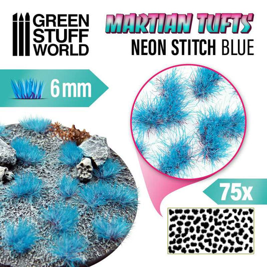 Ciuffi Erba Alien - NEON STITCH BLUE