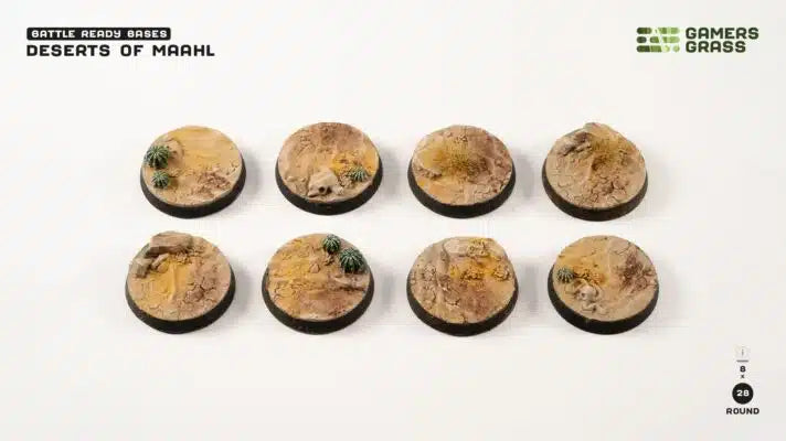 Deserts of Maahl Bases, Round 28mm (x8)