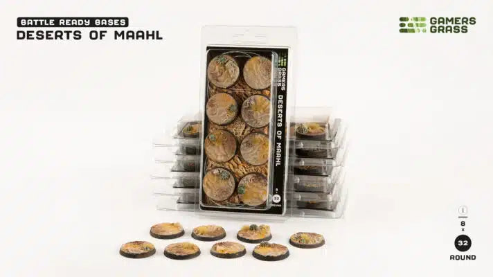 Deserts of Maahl Bases, Round 32mm (x8)