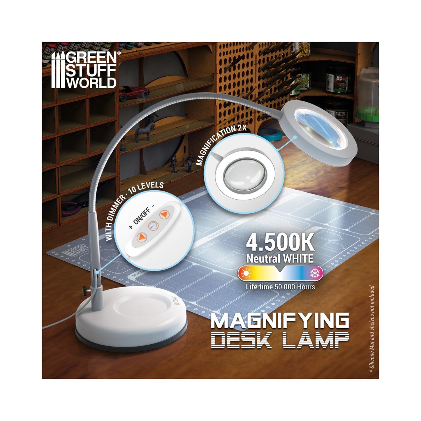 Lampada con lente ingrandimento - Faded White