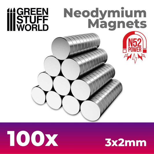 Magneti Neodimio 3x2mm - 100 unità (N52)