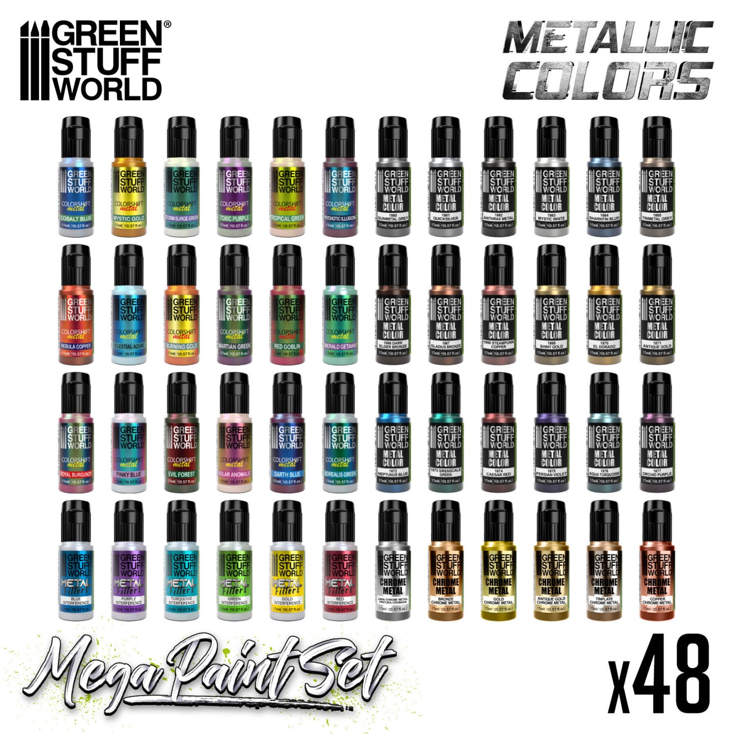 Mega set di colori metallici