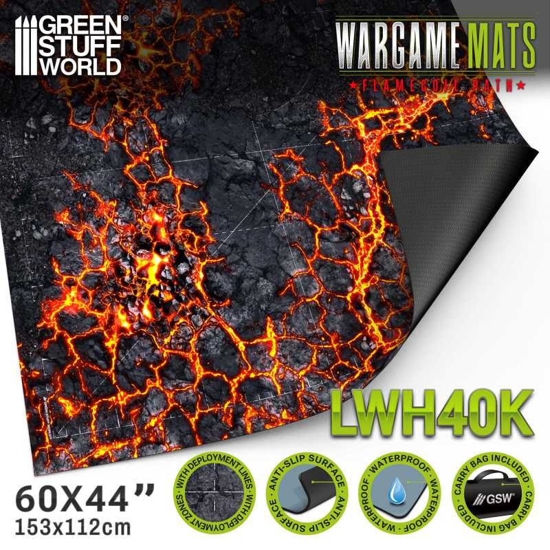 Tappetino neoprene 44x60" Flamecoil Path con linee di schieramento(114x155cm)